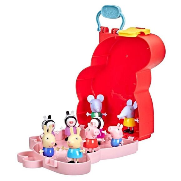 Hasbro Peppa Pig Carry Case with Figures - Pink, Red, Blue - Picture 4 of 4